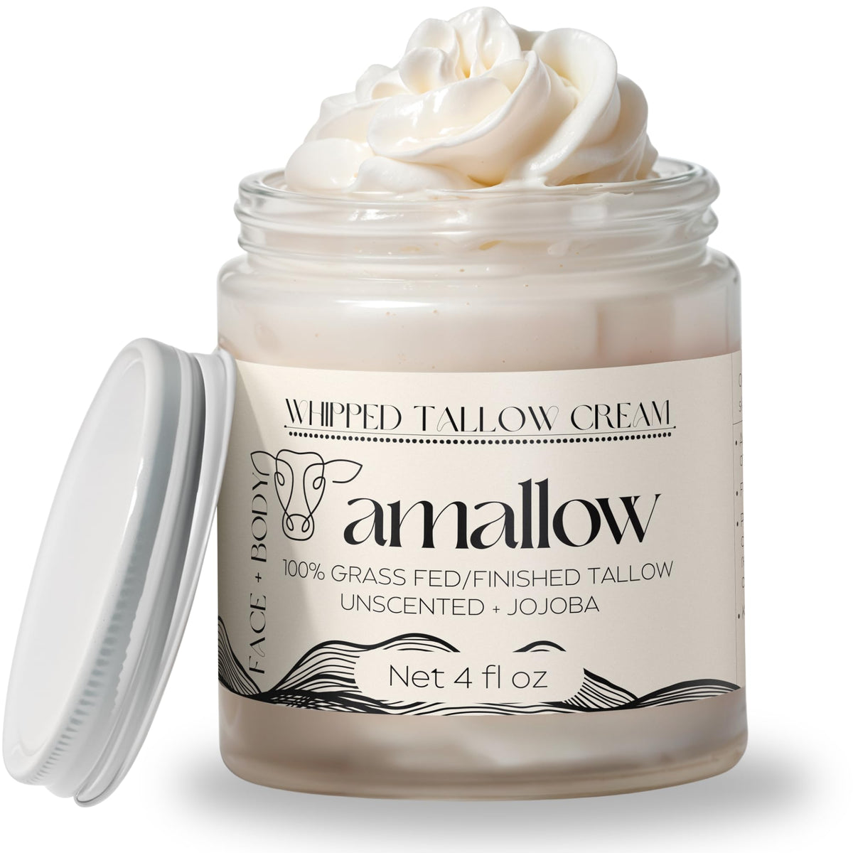 Amallow front jar showing product and size, highlights portability and clean design