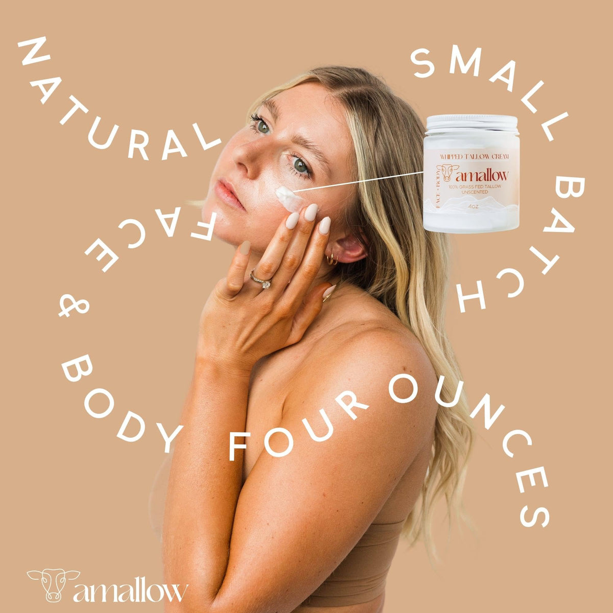 Amallow ingredients sweet almond oil image emphasizes gentle oil and non-comedogenic benefit