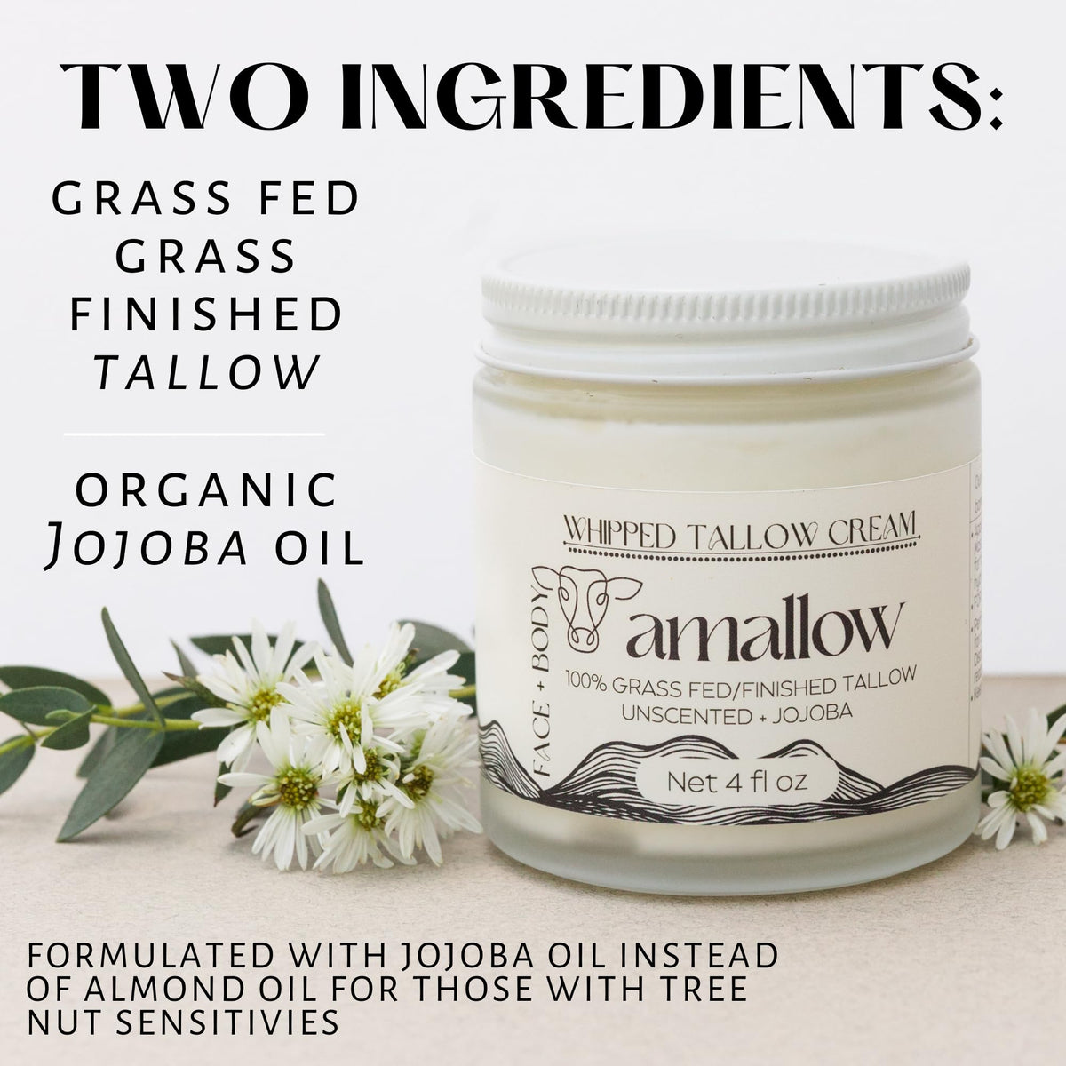 Amallow jar open with small spoon displaying easy scoop and hygienic application
