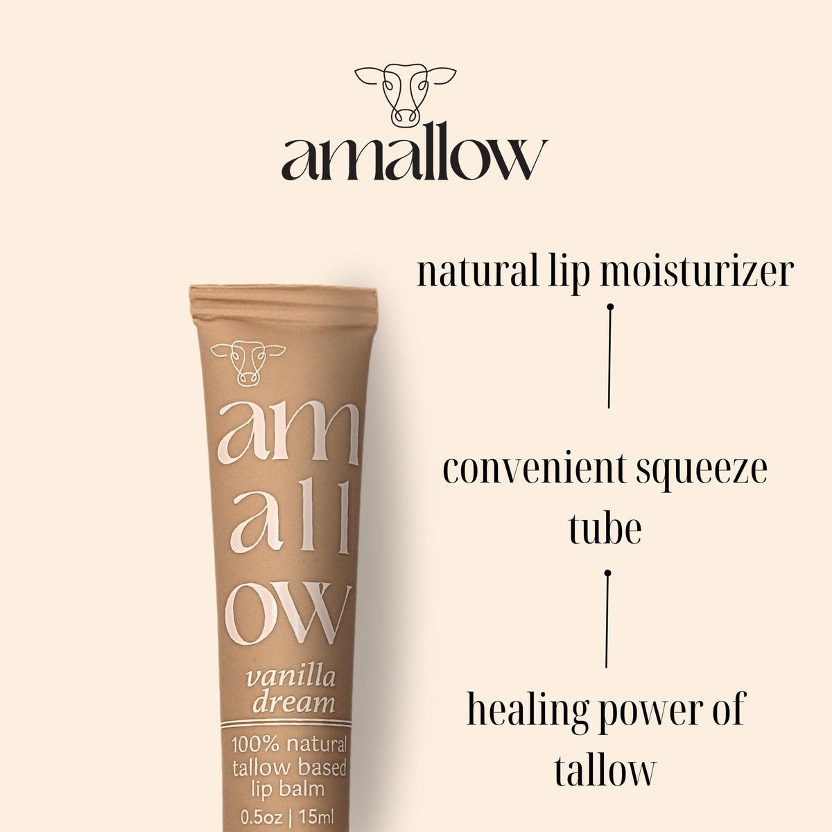 Amallow label close-up highlighting organic ingredients and clean formulation benefits
