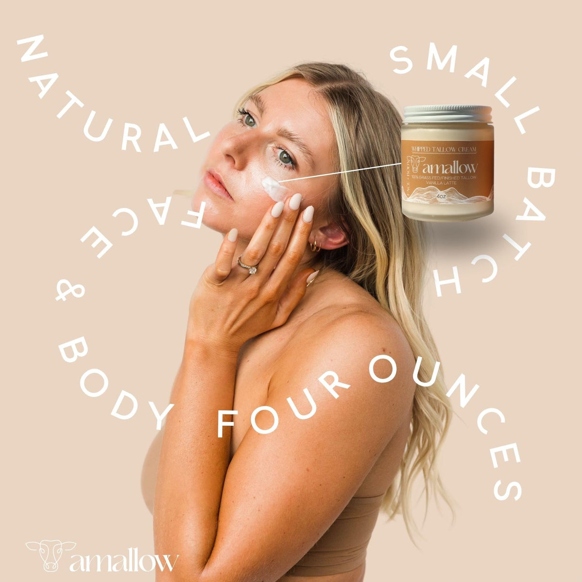 Amallow jar on bathroom shelf in lifestyle scene suggesting daily self-care ritual