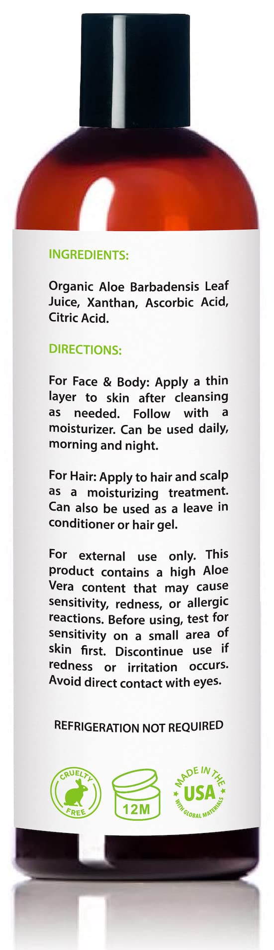Amara Beauty applying aloe gel to skin to soothe and hydrate after sun benefit