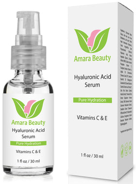 Amara Beauty front bottle showing label and 1 fl. oz size for clear product ID and trust