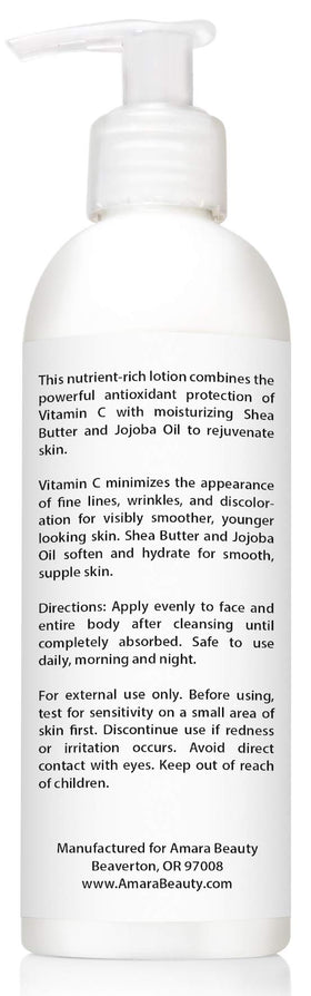 Amara Beauty 8 oz bottle in hand to show scale and practical everyday size