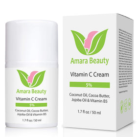 Amara Beauty open jar showing cream ready for application and moisture