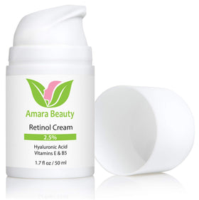 Amara Beauty retinol cream texture close-up highlighting rich hydrating consistency benefit moisturizes