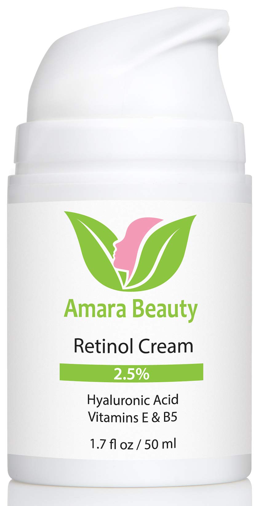 Amara Beauty retinol jar front view showing label and compact packaging benefit travel-friendly
