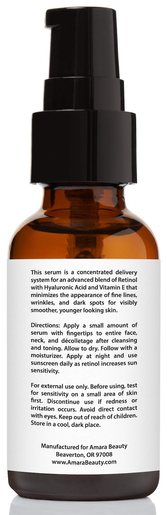 Amara Beauty bottle held in hand demonstrating size and easy dispensing