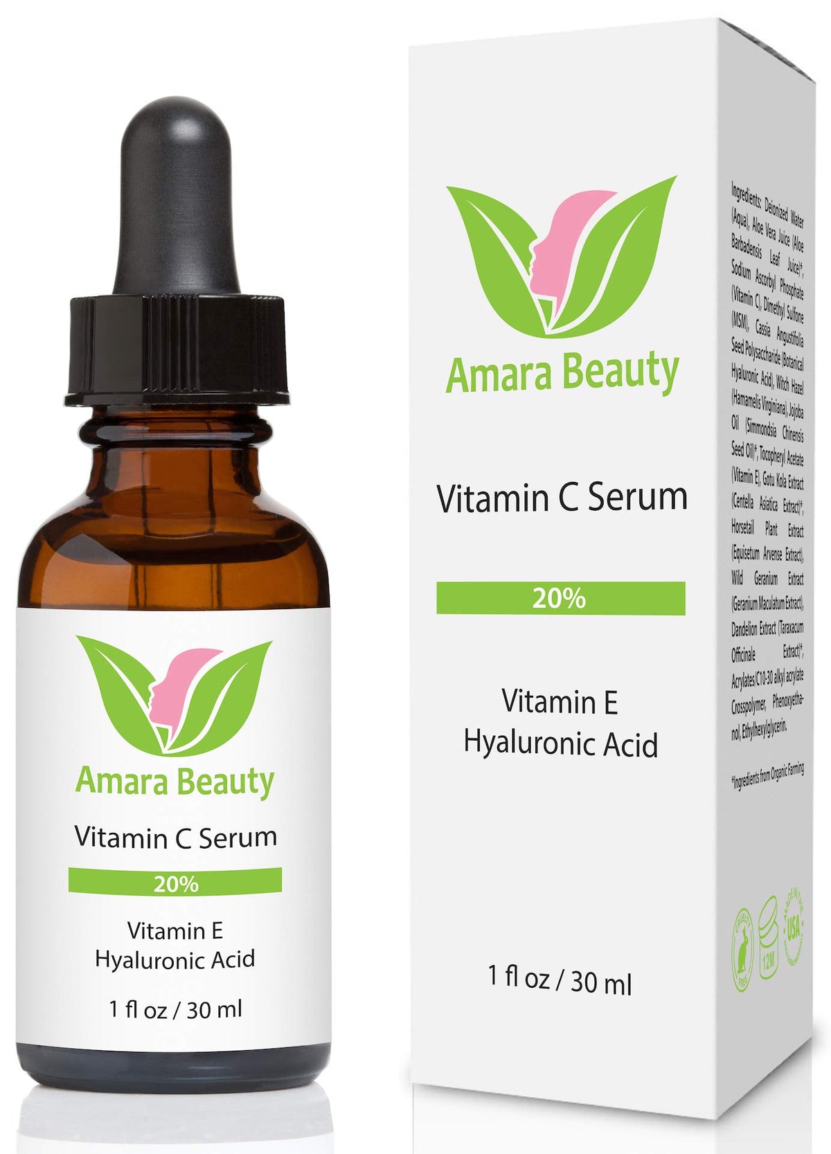 Amara Beauty dropper releasing serum texture close-up emphasizing smooth absorption