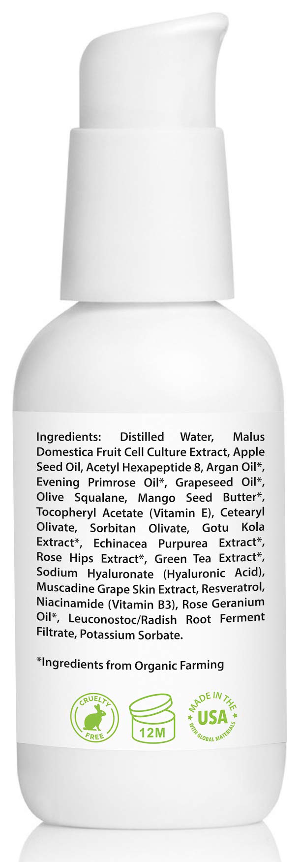 Amara Beauty size and label detail highlighting ingredients and 2 fl. oz. scale