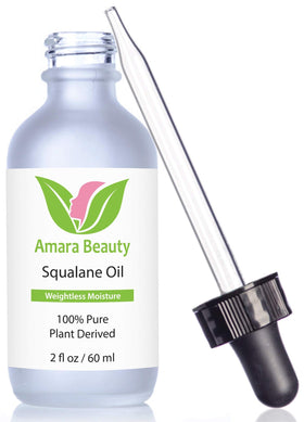 Amara Beauty front packaging showing pure squalane oil for easy identification and benefits