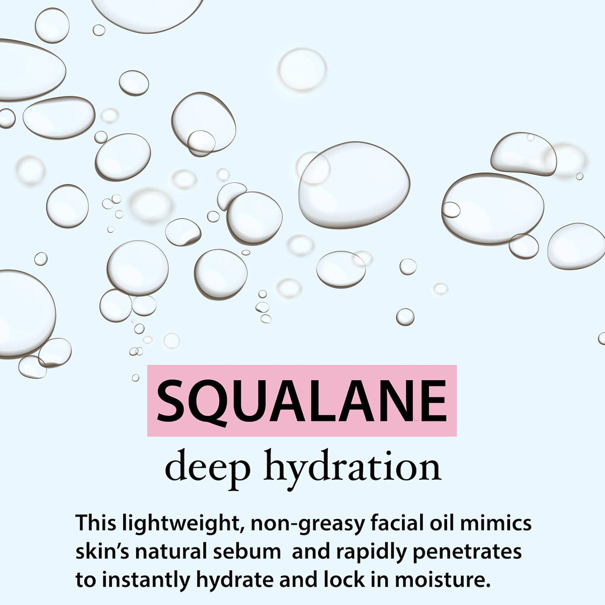 Amara Beauty texture close-up of lightweight squalane oil highlighting fast absorption