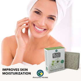 Amazing Herbs soap staged in bathroom for natural skincare routine