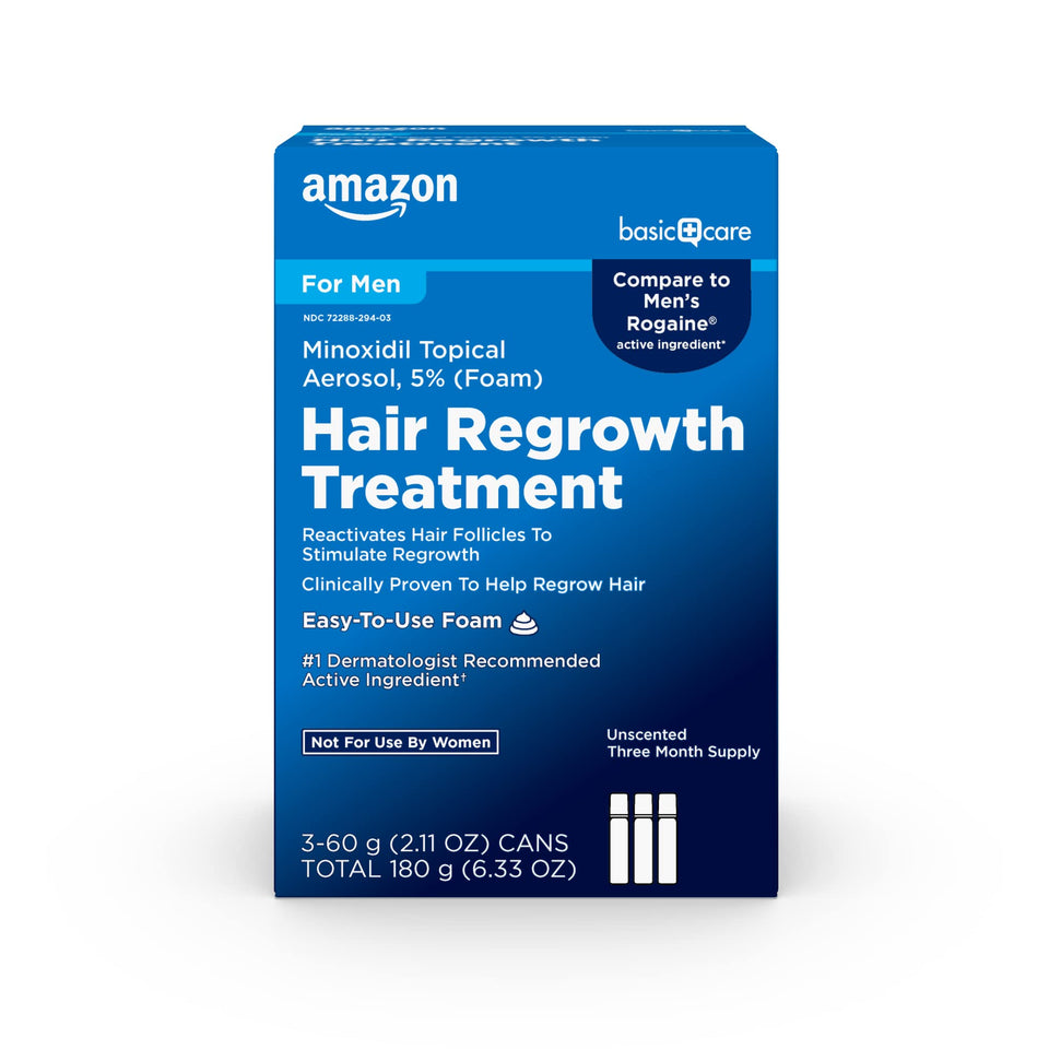 Amazon Basic Care front packaging showing 5% foam and unscented benefit