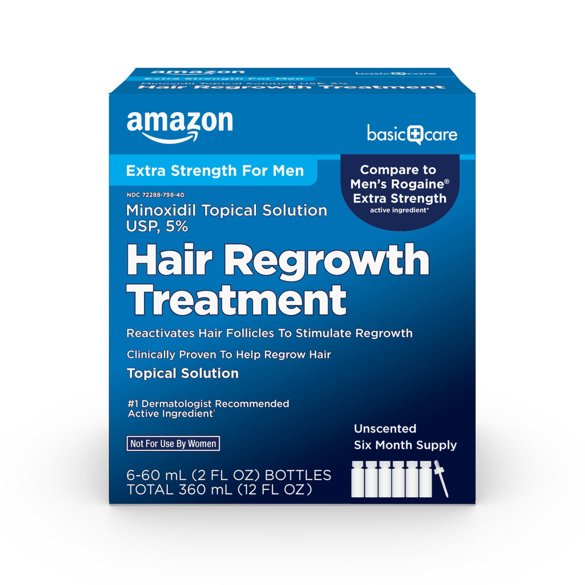 Amazon Basic Care bottle front view showing label and volume benefit