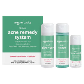 Amazon Basics front packaging showing the three-step kit and benefits