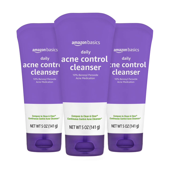 Amazon Basics front packaging of 3-pack 5oz tubes showing strength and convenience