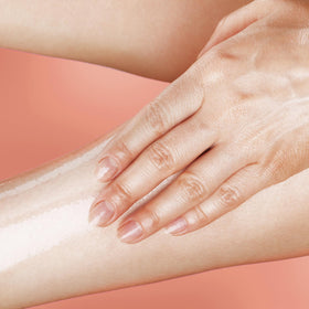 Amazon Basics applied to forearm demonstrating smooth hydration benefit