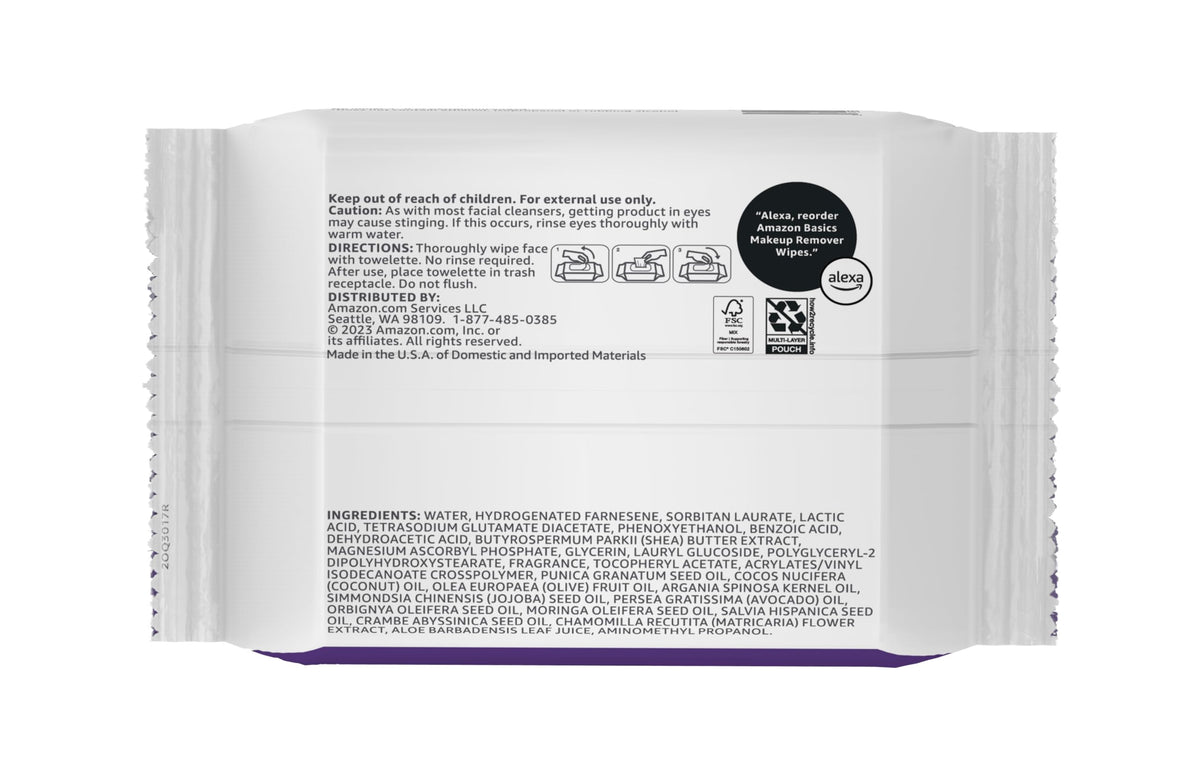 Amazon Basics wipe texture close-up highlighting soft fibers for gentle cleansing