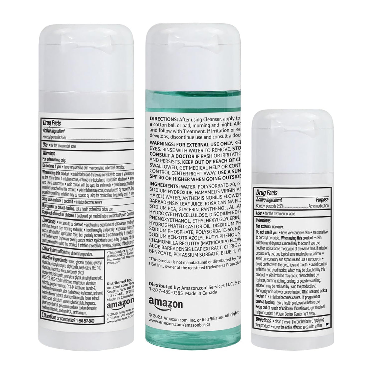 Amazon Basics product label ingredients detail for transparent formulation info
