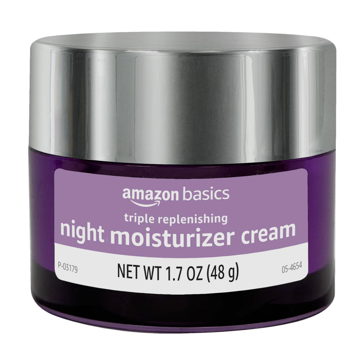 Amazon Basics open jar texture showing cream consistency and moisturizing benefit