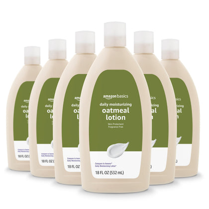 Amazon Basics front packaging showing six fragrance-free bottles and value