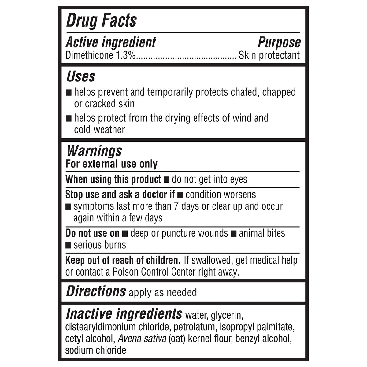 Amazon Basics ingredient label featuring colloidal oatmeal for soothing