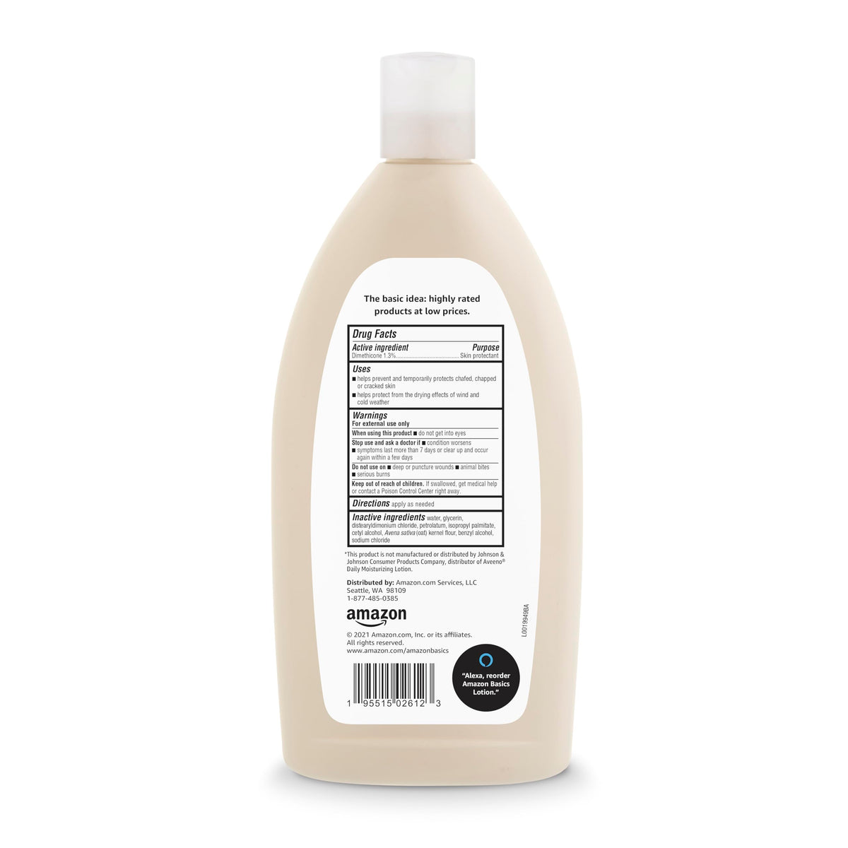 Amazon Basics lotion texture on hand demonstrating fast absorption benefit