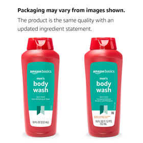 Amazon Basics pump and cap detail for easy dispensing and mess-free shower benefit
