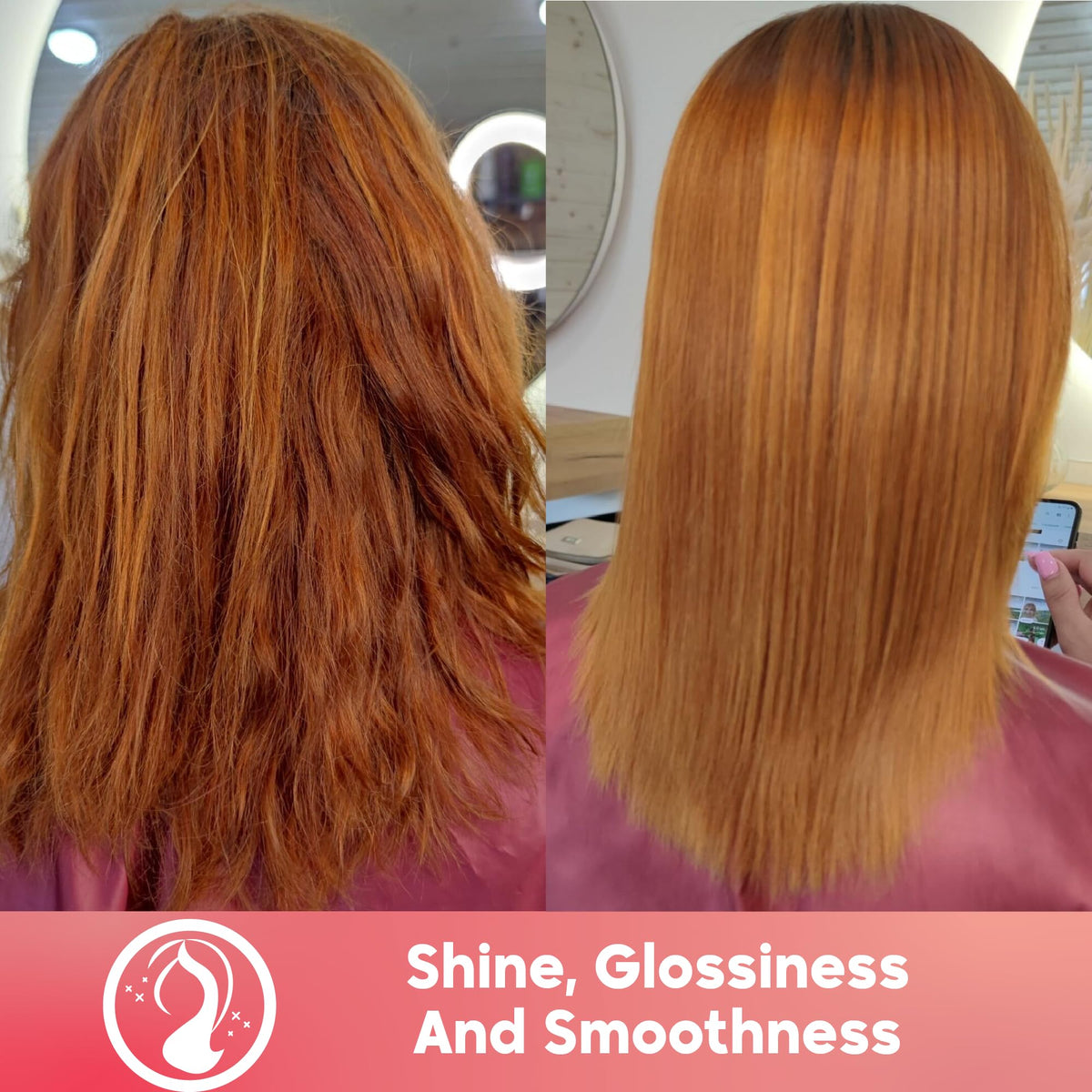 Amazonliss in salon lifestyle setting delivering glossy blowout