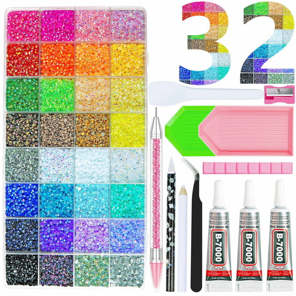 Amble front packaging showing full bedazzling kit and contents for easy start