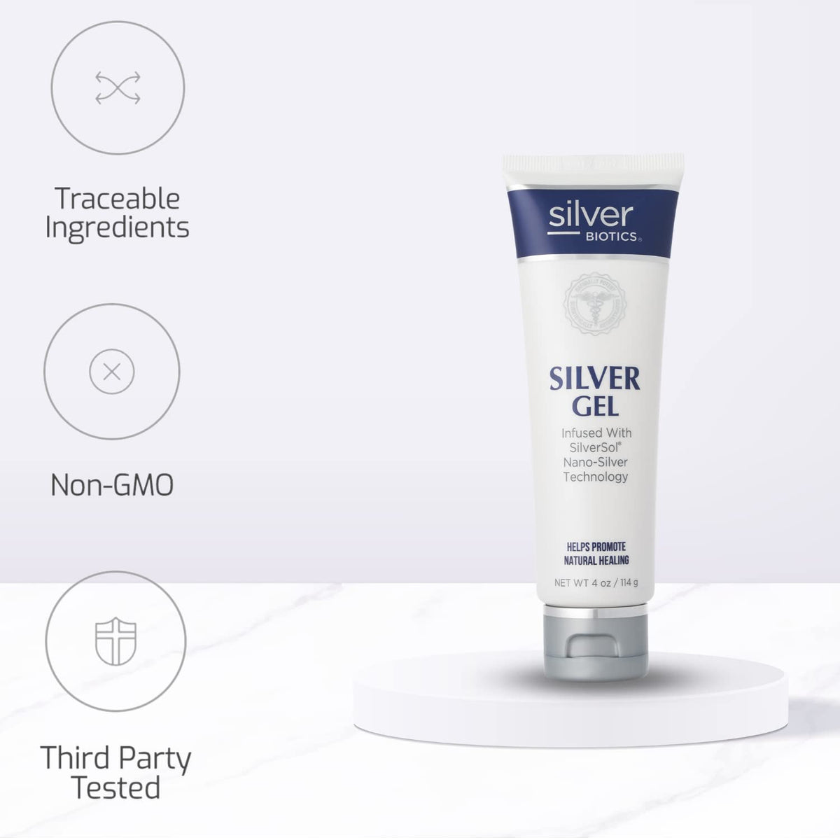 Silver Biotics gel under bandage demonstrating non-staining protection
