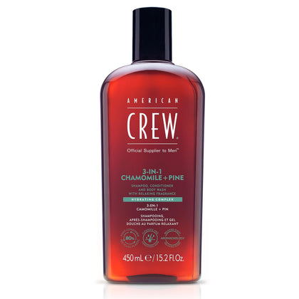AMERICAN CREW front packaging showing product and calming scent benefit