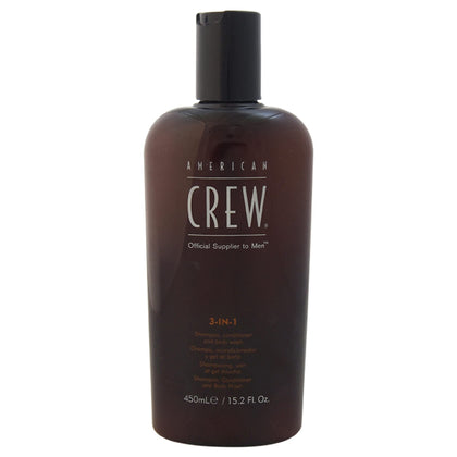 American Crew bottle front view showing label and multitasking benefit