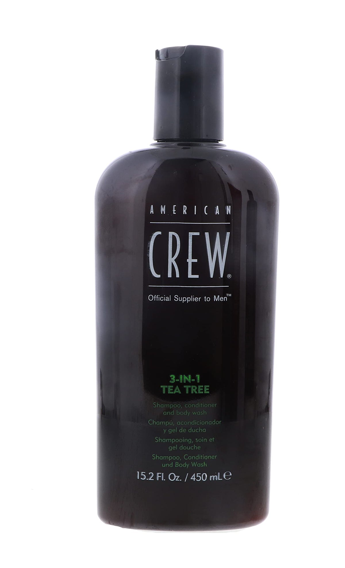 American Crew front packaging showing 3-in-1 bottle and easy-use benefit