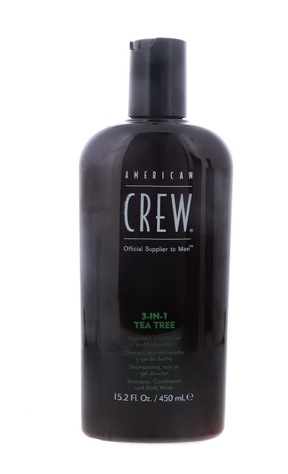 American Crew front packaging showing 3-in-1 bottle and easy-use benefit