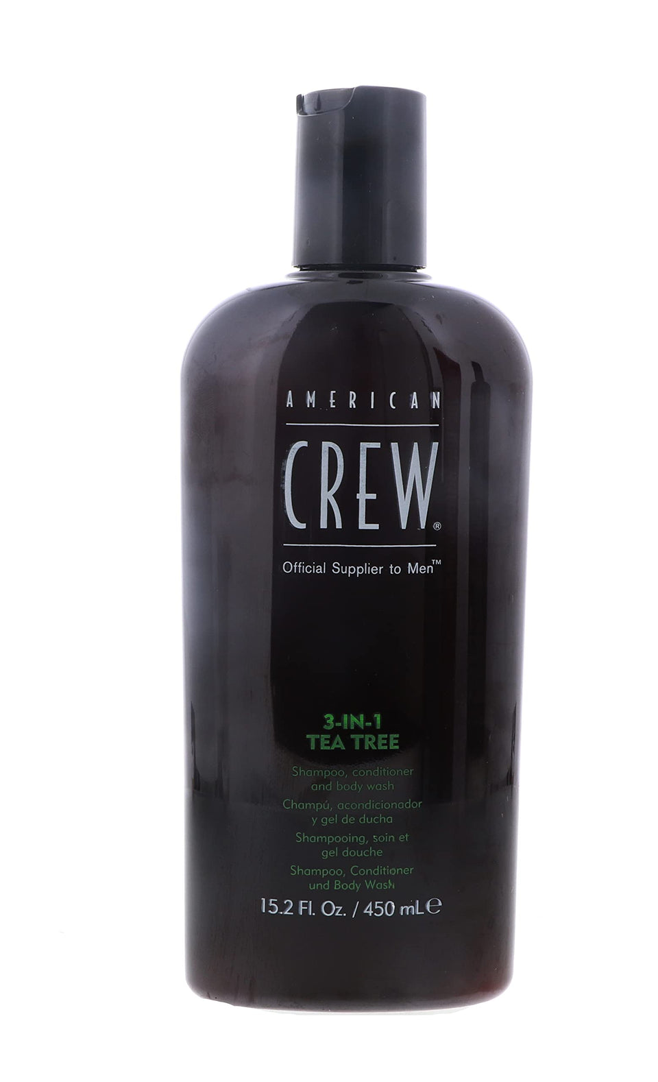 American Crew front packaging showing 3-in-1 bottle and easy-use benefit