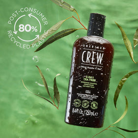 American Crew bottle in shower being used showing quick refresh benefit