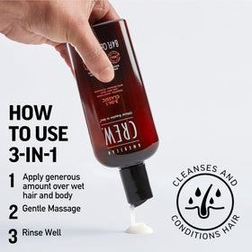 American Crew next to travel items, showing compact 15.2 fl oz size