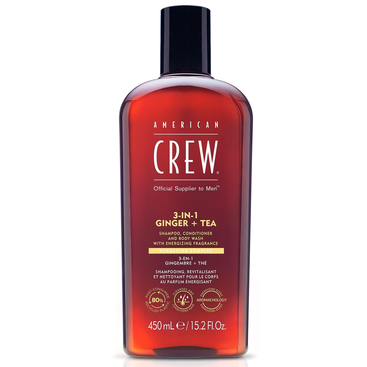 AMERICAN CREW front packaging showing 3-in-1 convenience and brand appeal