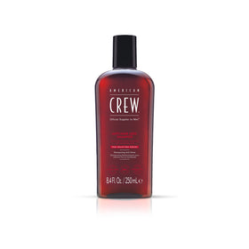 AMERICAN CREW front packaging of anti hair loss shampoo showing bottle and label benefits