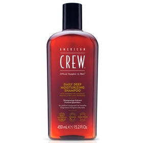 American Crew bottle front showing product branding and size benefit