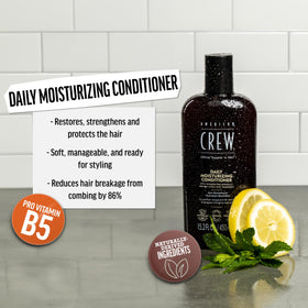 American Crew pump dispensing conditioner emphasizing easy one-hand use