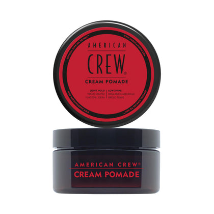 American Crew jar front view showing label and size with easy identification benefit