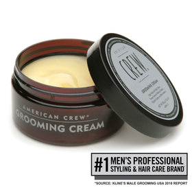 American Crew cream texture close-up highlighting smooth conditioning effect