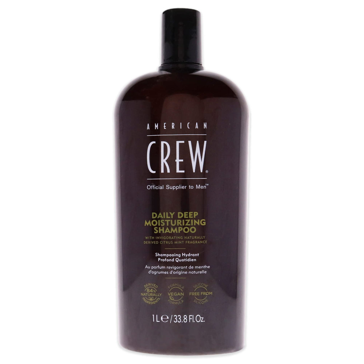 American Crew bottle front view showing brand and product benefit moisturizing