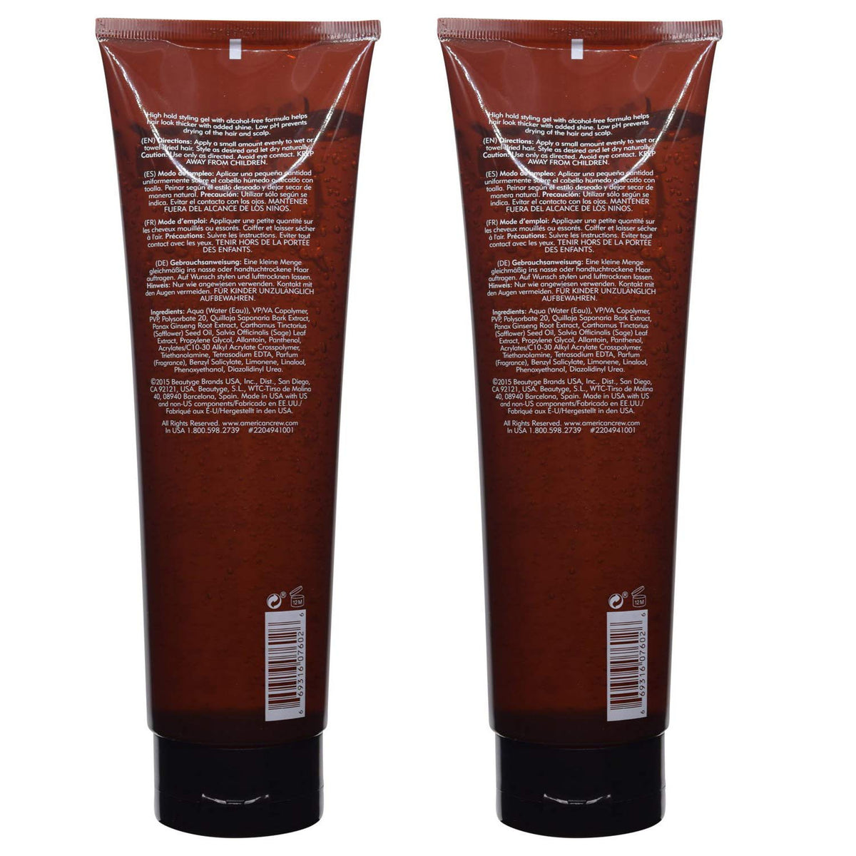 American Crew firm hold application closeup on hair demonstrating high shine and strong styling control