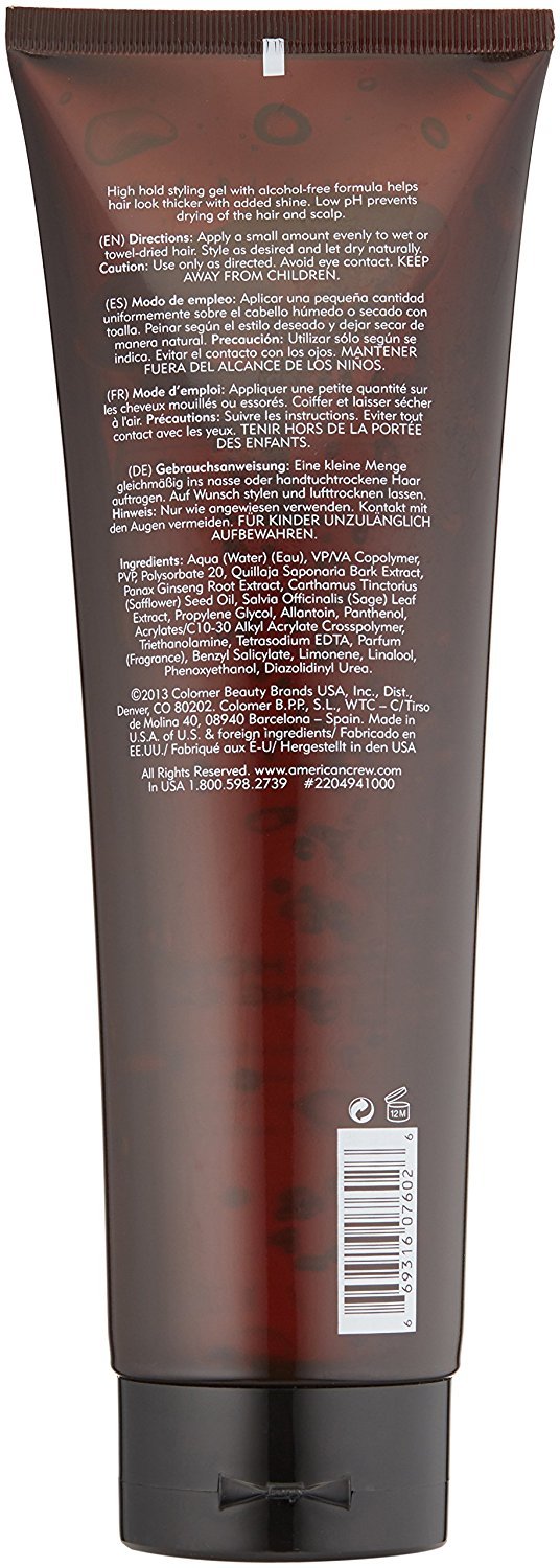 AMERICAN CREW gel texture close-up highlighting glossy gel and smooth spread for sleek finish