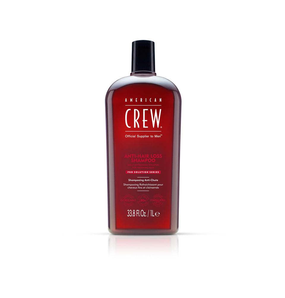 American Crew bottle front view showing label and professional size, highlights value