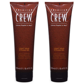 AMERICAN CREW front packaging showing twin 250ml gel bottles and clear product benefits